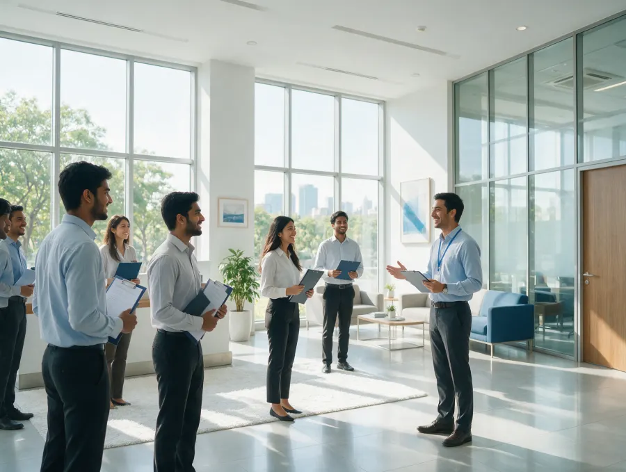 Candidates at a walk-in drive
